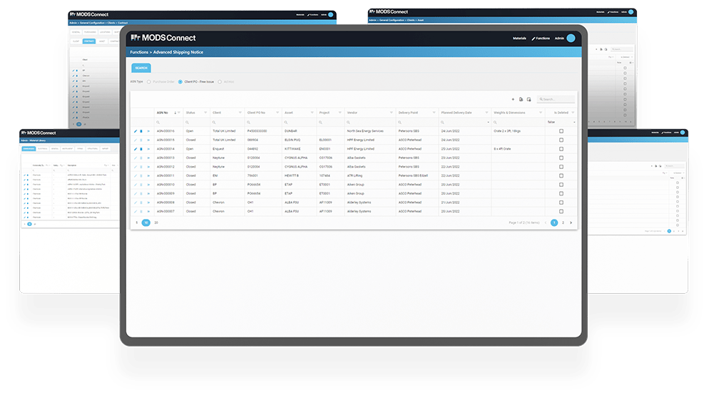 Materials Management Software MODS Connect MODS
